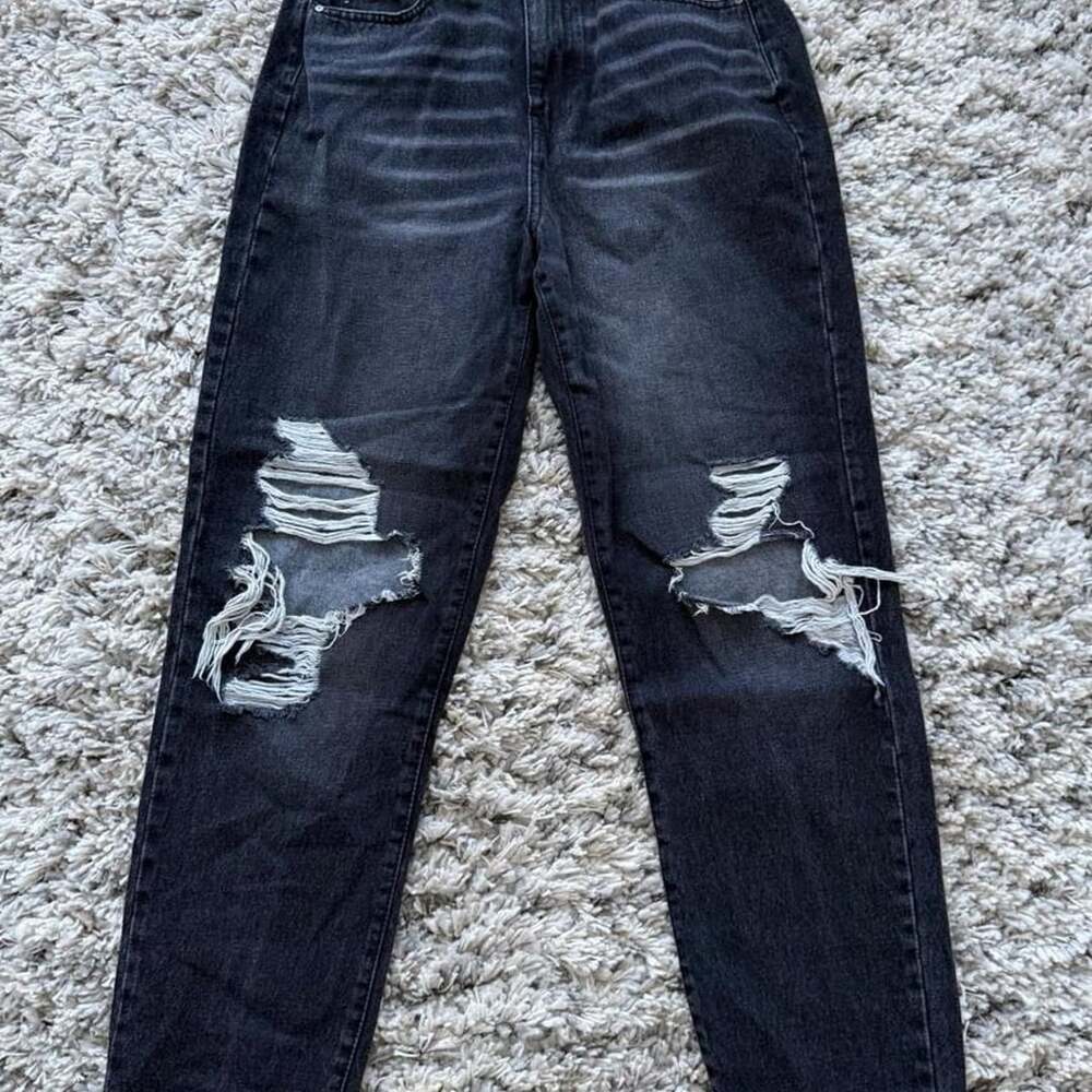 RSQ 90's Jean Size 28 Black Distressed Denim